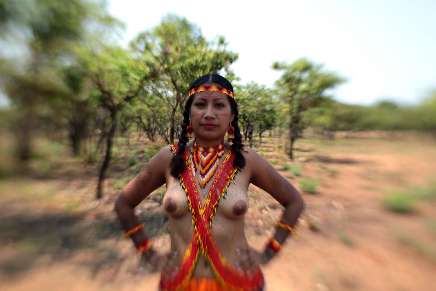 Nude women with tribal people