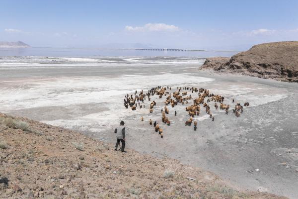 The Eyes of Earth - The dry bed of the lake is a source of salty dust that can be whipped up by strong winds into a...