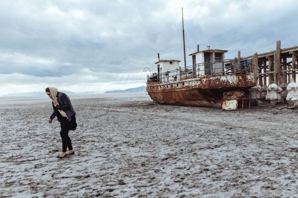 The Eyes of Earth -   At the port of Sharafkhaneh in 2015, an abandoned ship is stuck in solidified salt.  