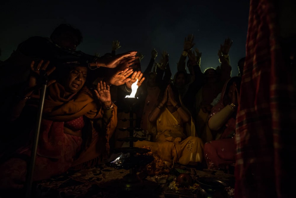 Night Puja at Sangam