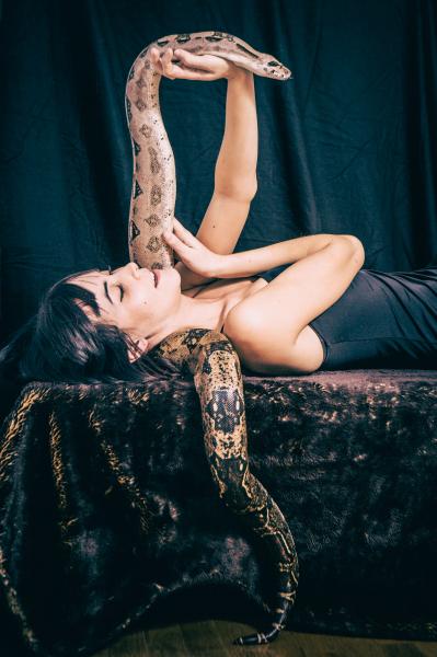 Image from PORTRAITS - Francesca with her friend's snake, Turin  