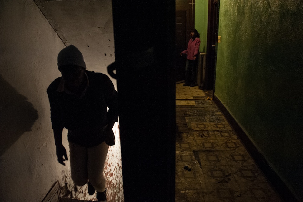 Vodou Brooklyn: Gede -  The entrance to the basement where a Haitian Vodou...