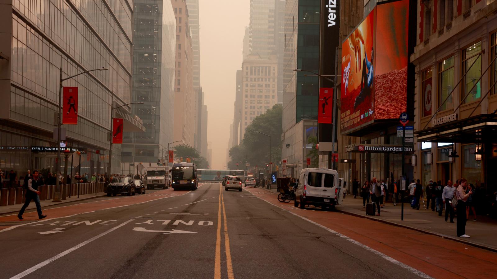 New York City enveloped by Canadian wildfires smoke
