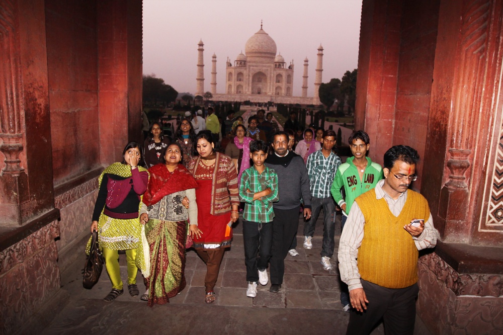 Main gate of the most beautiful building in the world - Taj Mahal.