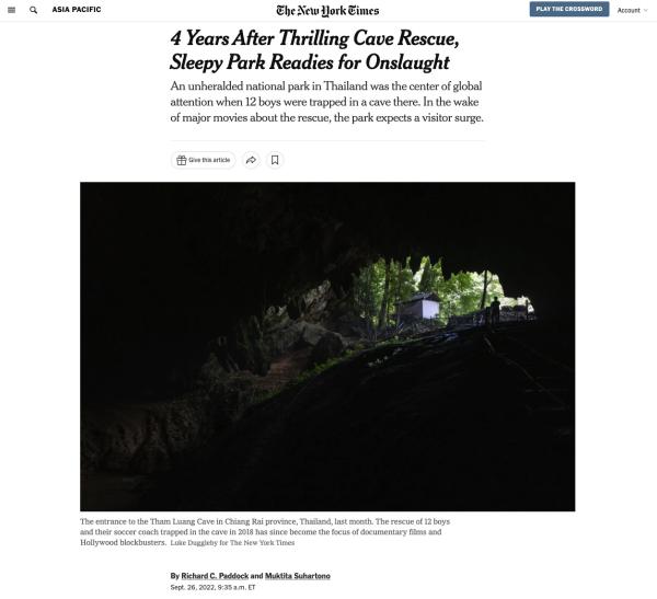 TEARSHEETS -  The New York Times   Published: September 2022