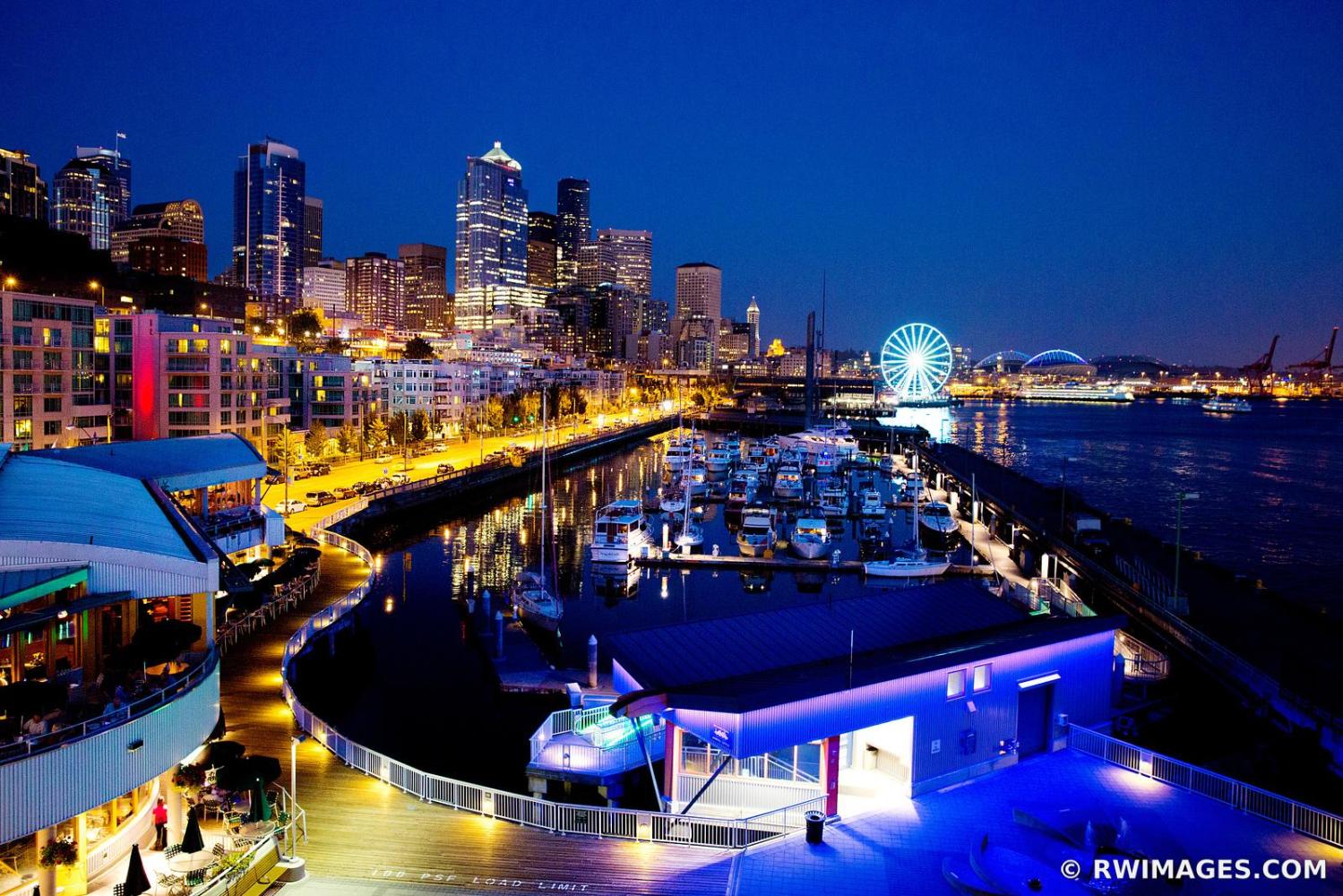 SEATTLE SKYLINE WATERFRONT NIGH...OURCE https://www.rwimages.com 