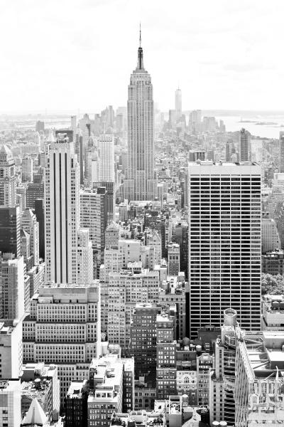 EMPIRE STATE BUILDING MANHATTAN SKYLINE NEW YORK CITY BLACK AND  | Buy this image