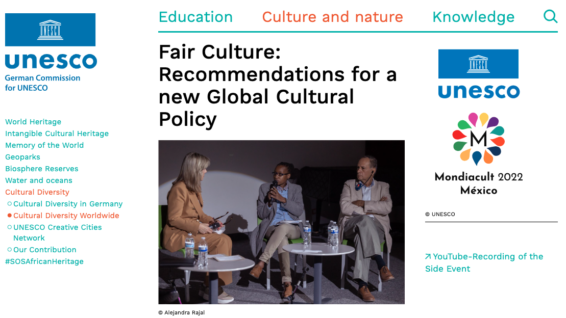 UNESCO Germany - Fair Culture: Recommendations for a new Global Cultural Policy