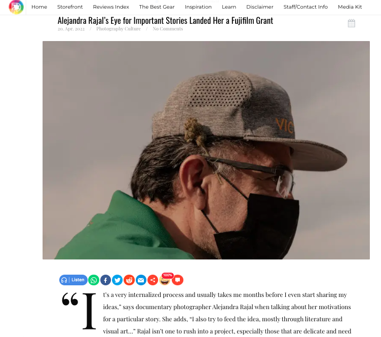 Thumbnail of Interview with the Phoblographer: Alejandra Rajal’s Eye for Important Stories Landed Her a Fujifilm Grant