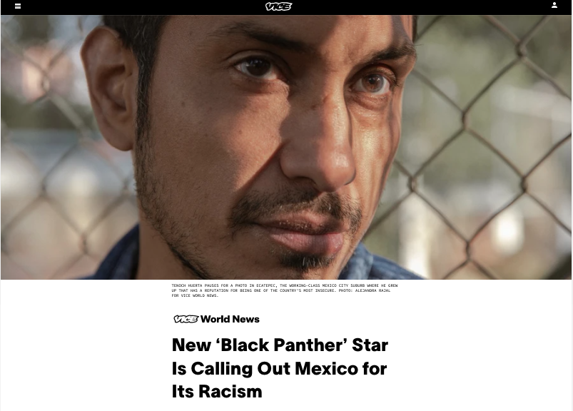 Thumbnail of VICE: New ‘Black Panther’ Star Is Calling Out Mexico for Its Racism