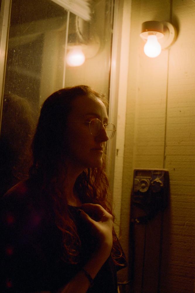 Emma on the back porch, Redding, CA, April 2021