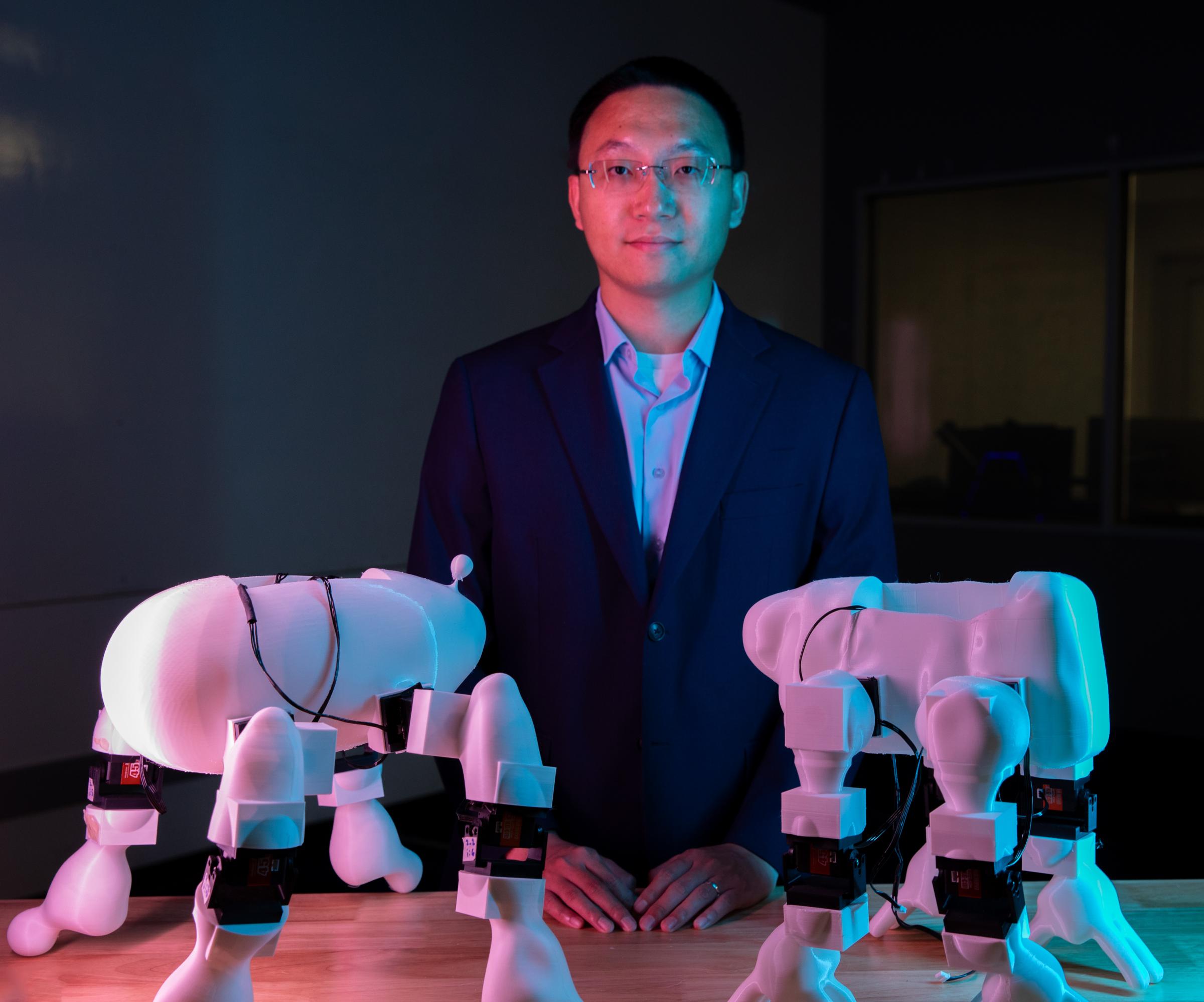 Boyuan Chen poses for portraits at the Duke Robotics lab in the North Building for IO Magazine on July 25, 2024.