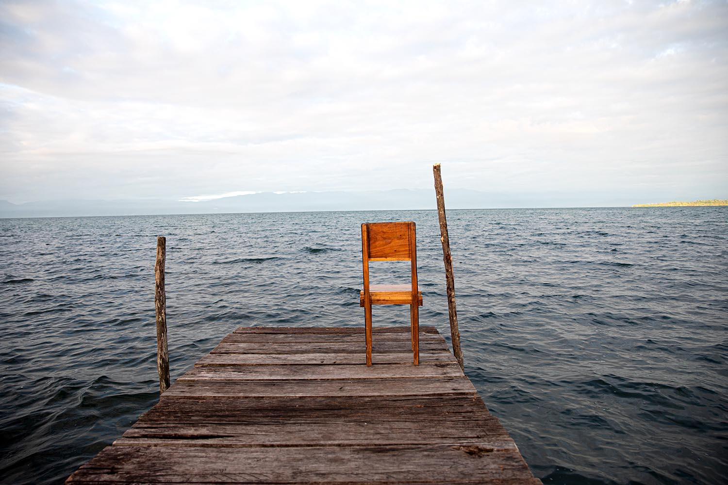 Beyond blue water - Cayo de Agua Island. Bocas del Toro. Panama. Some of...