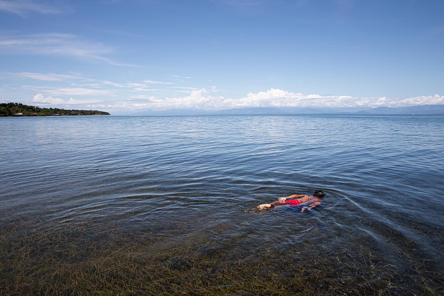 Beyond blue water - Cayo de Agua Island. Bocas del Toro. Panama. The...