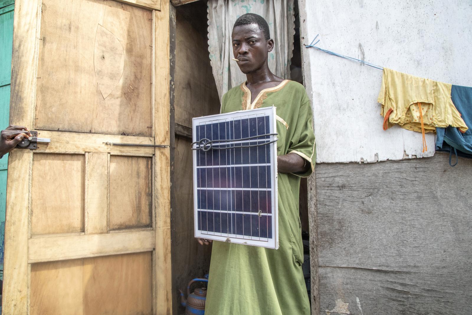 Nurideen, 35, with a defective ...al e-waste problem. Accra Ghana