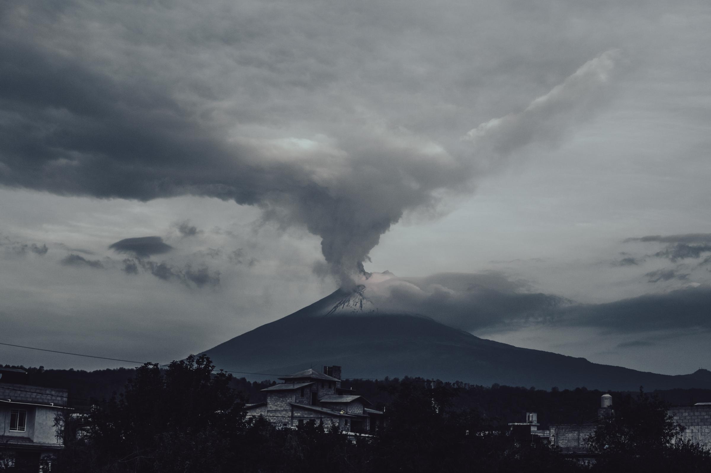 Bloomberg News - Popocatépetl Volcano May 23' - Popocatepetl volcano spewing a morning smoke in San...