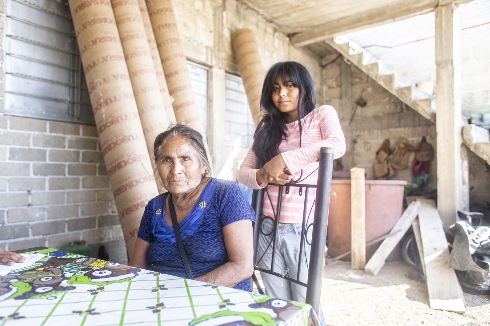 Fulgencia Florida Cortes Rodriguez and Yesenia her granddaughter at her home in section four of...