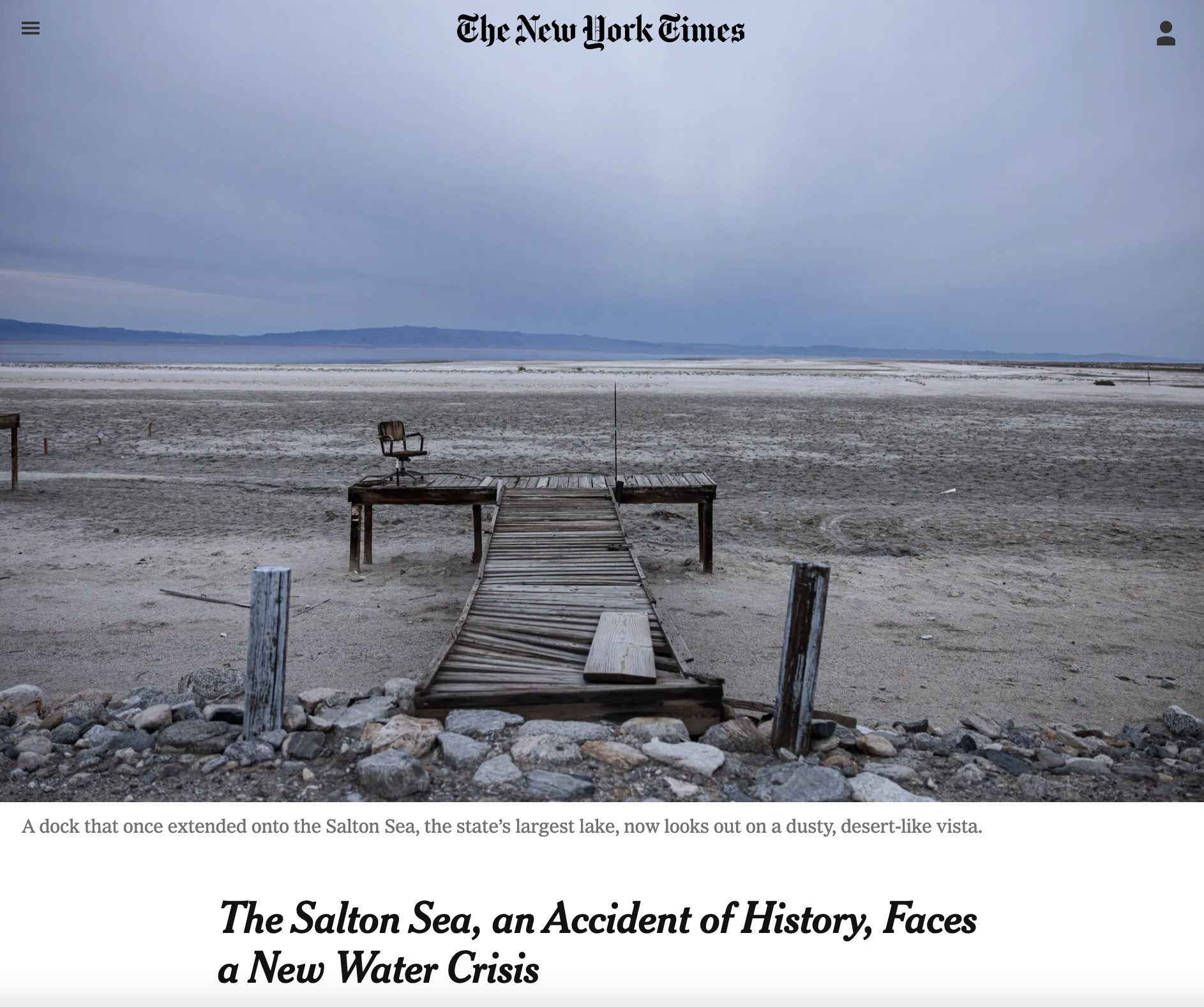 The Salton Sea, An Accident of History, Faces a New water Cisis