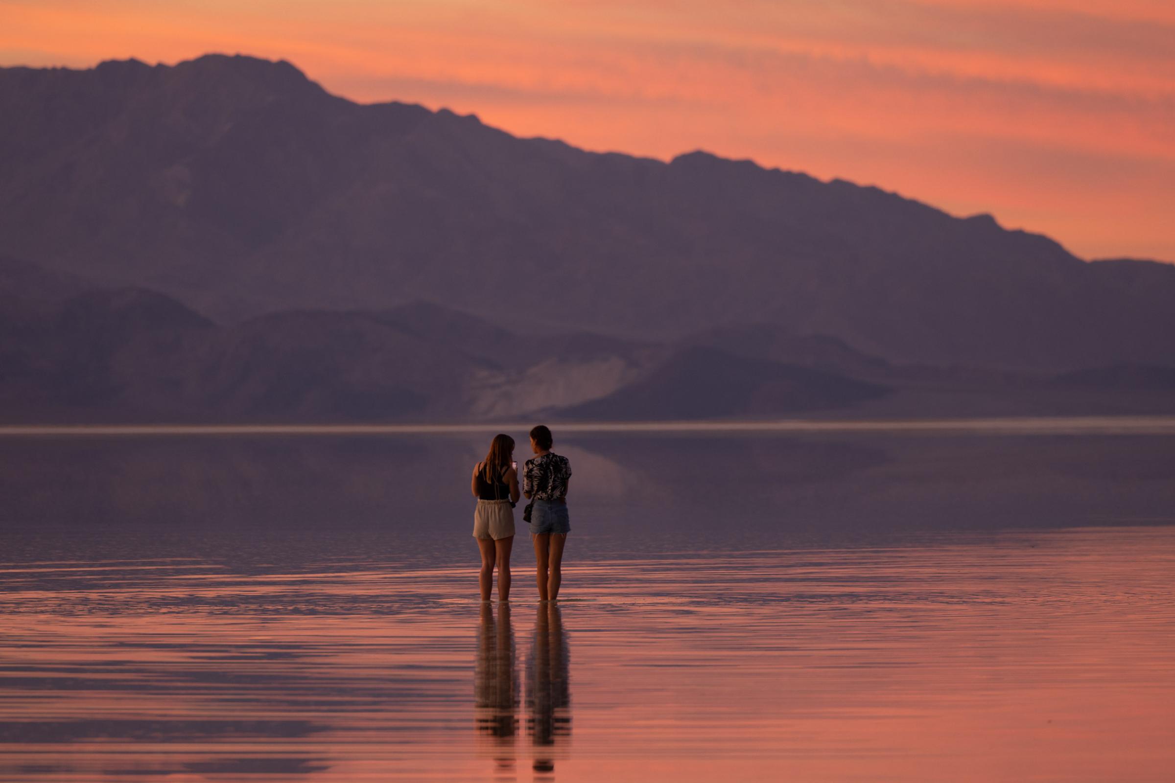 In Death Valley a Lake Come Alive  - In the distance gleamed the white salt flats of Badwater...