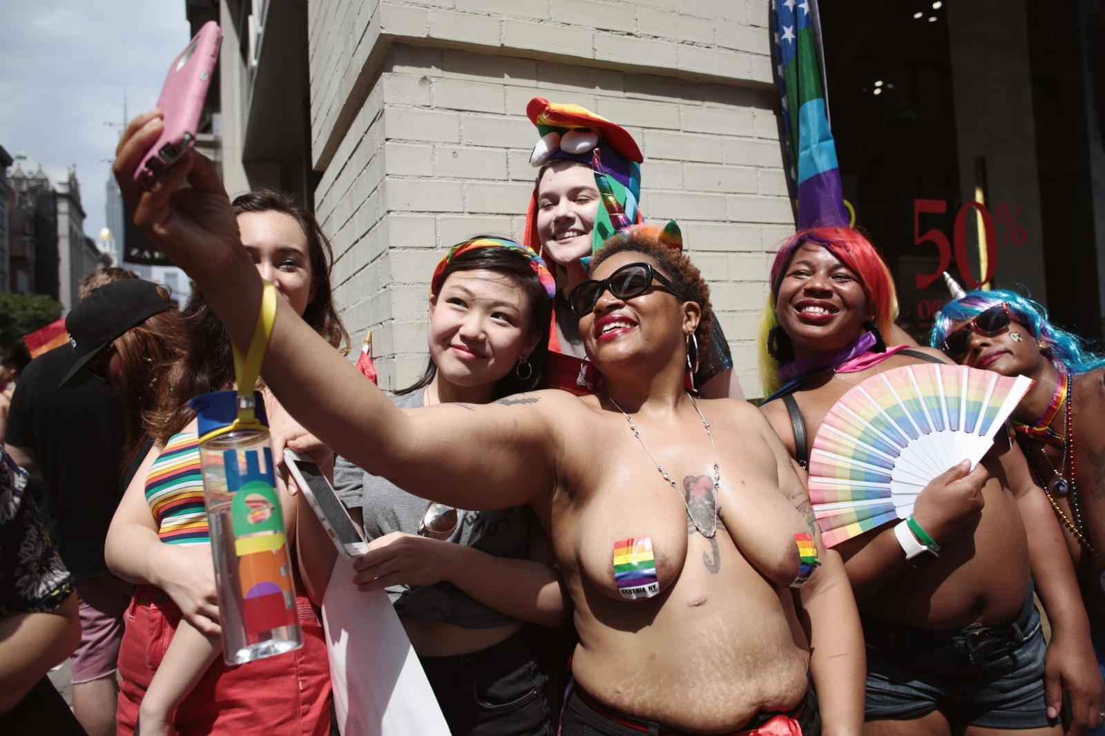 Celebrating pride during the Pride Parade. New York City, 2018