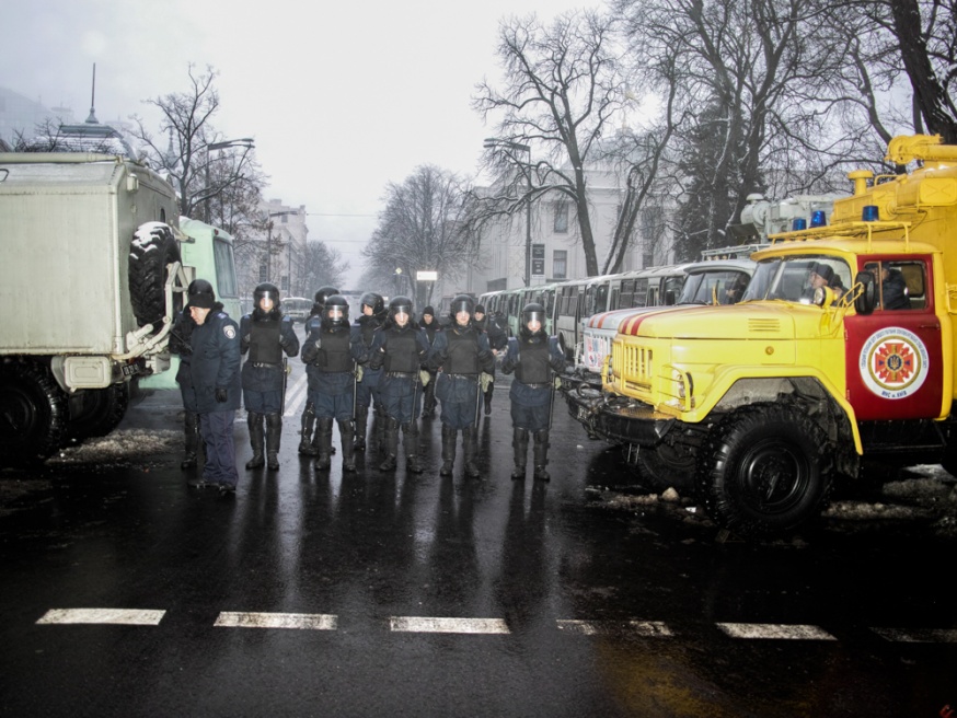 KIEV, UKRAINE - DECEMBER 12, 20...ion protesters in central Kiev.