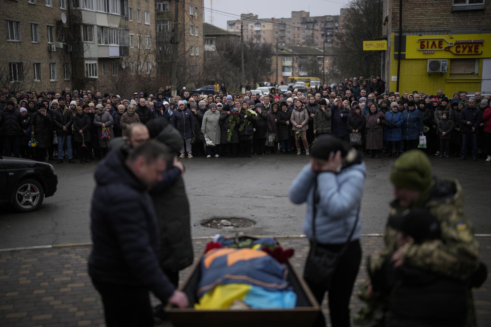 Bucha residents gather as Anna ...AP Photo/Daniel Cole) Bucha UKR