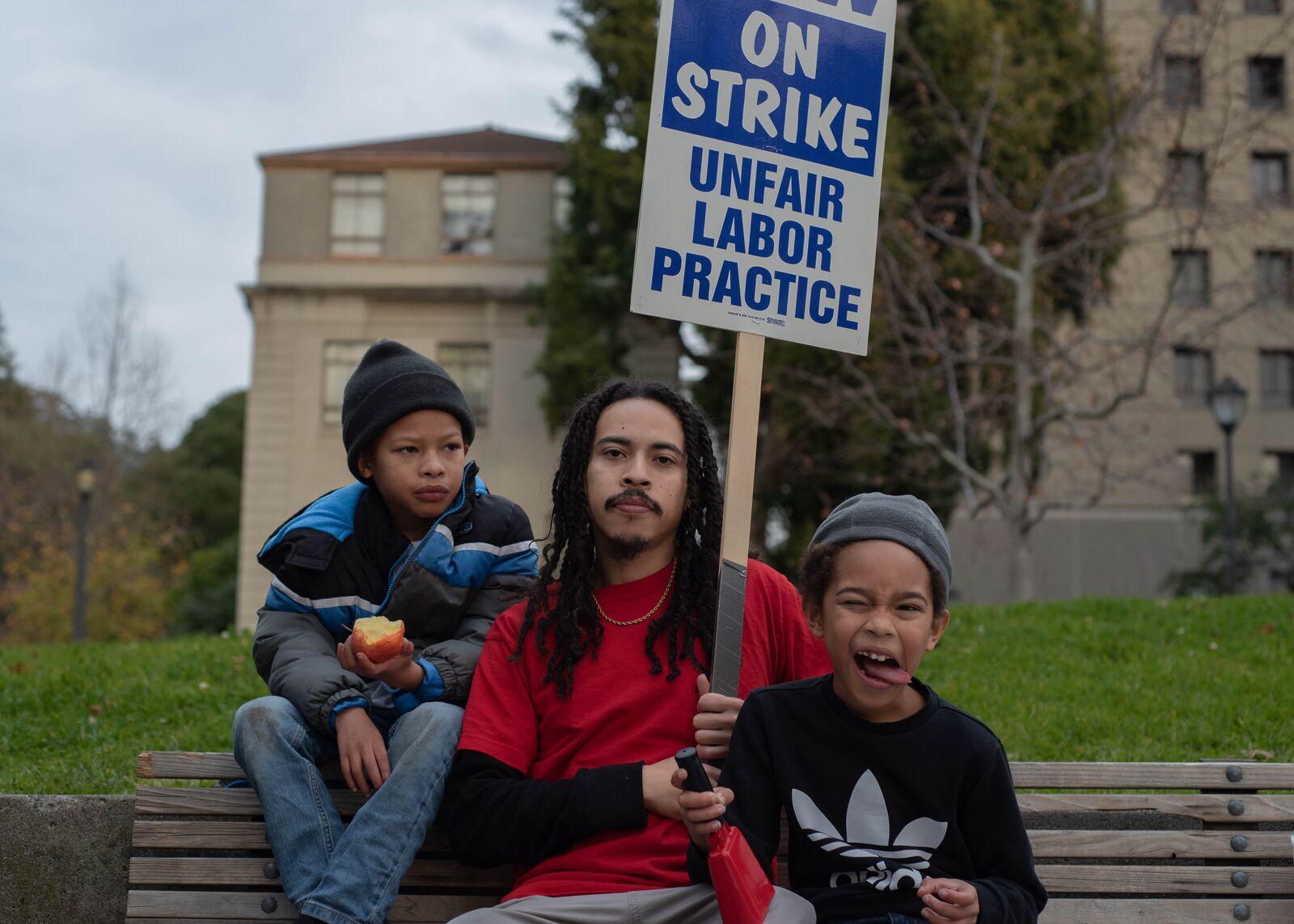 Image from Around Berkeley (2022-2025) - Academic workers with children gathered for a...