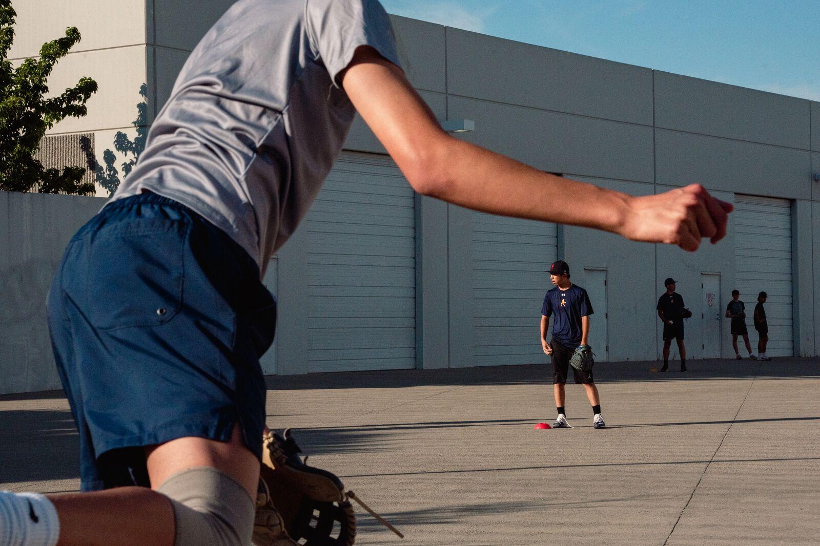 Image from Around Berkeley (2022-2025) - Young baseball players attend practice at Shortstop...
