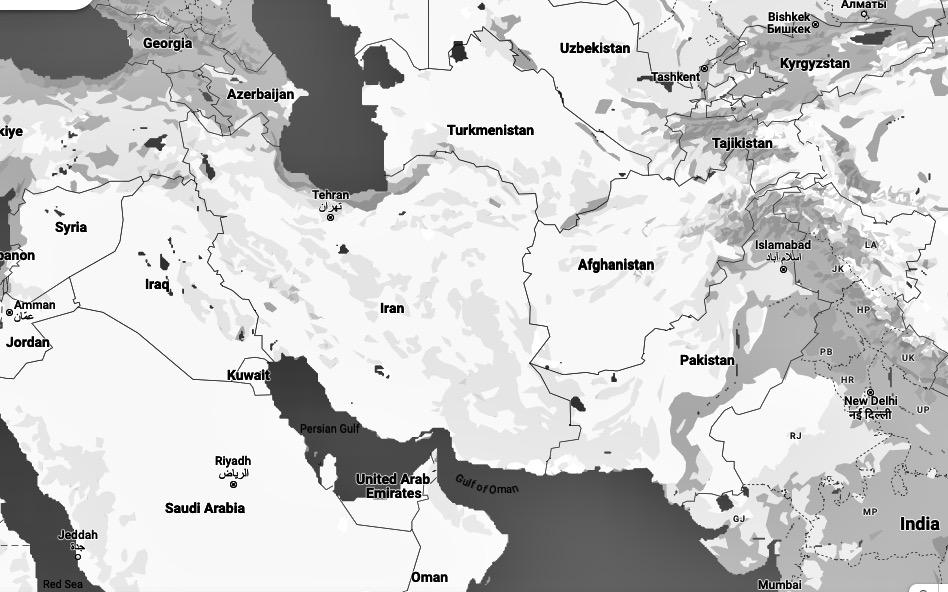  The map of Iran in Google Maps. 