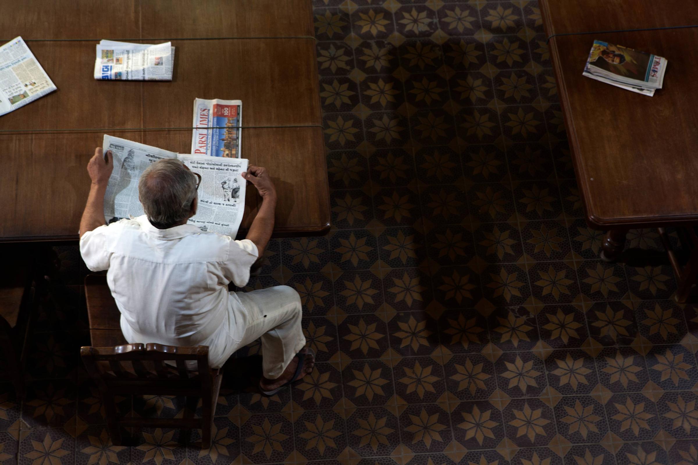 In memory of Greater Iran: The Zoroastrians of Navsari - A reader at the Meherjirana Library. A favourite haunt of...