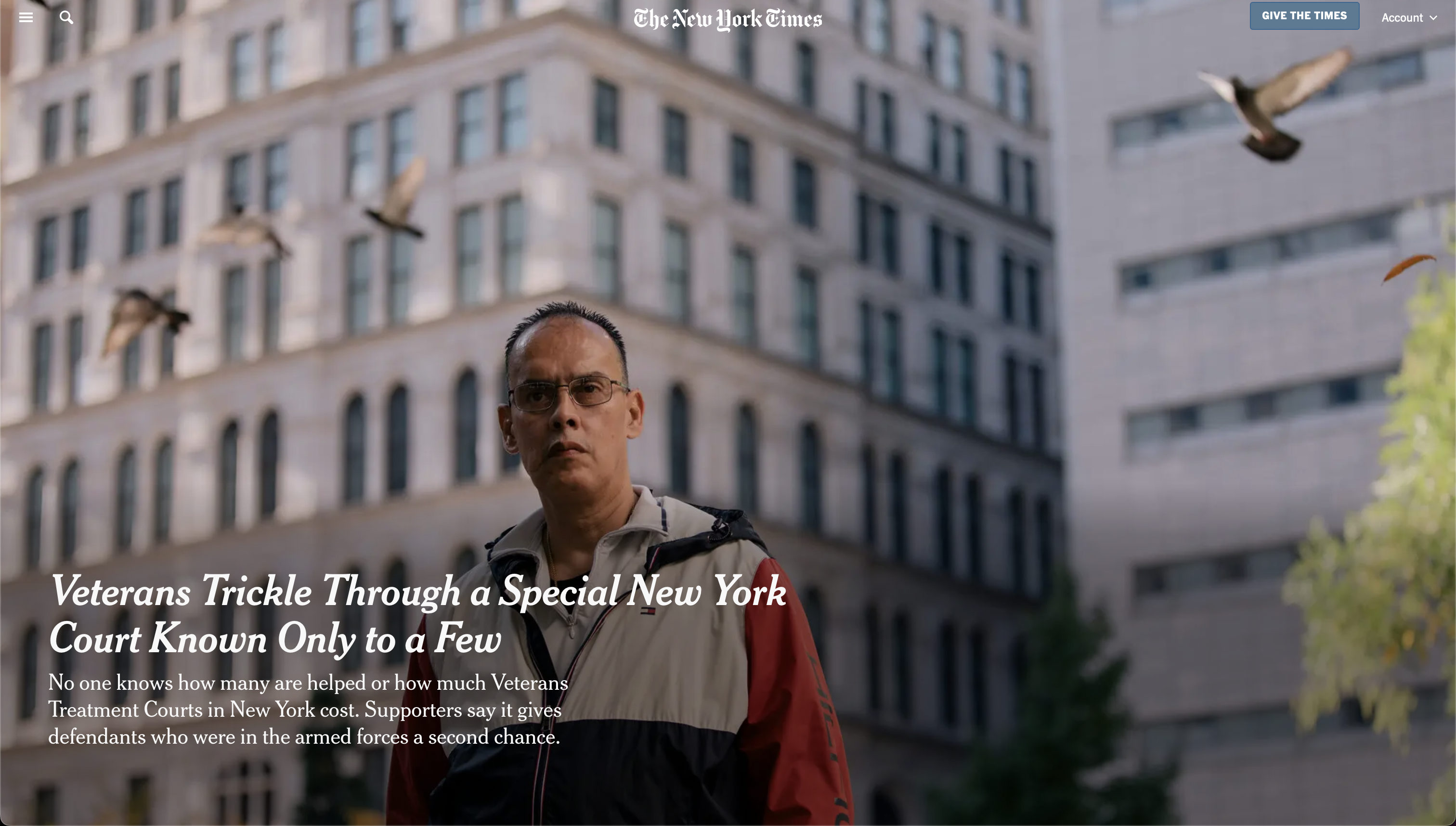 Thumbnail of for The New York Times: Veterans Trickle Through a Special New York Court Known Only to a Few