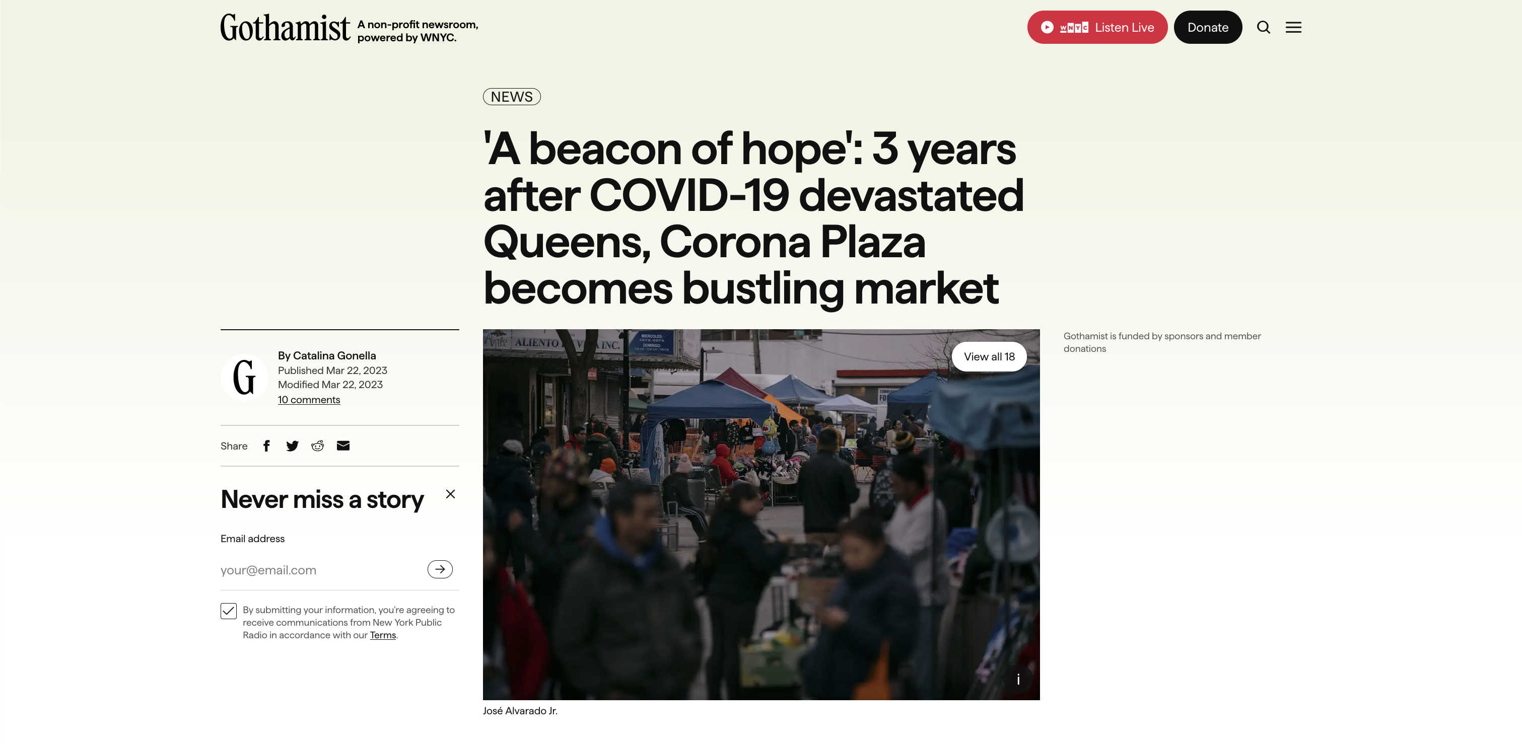 for Gothamist: 'A beacon of hope': 3 years after COVID-19 devastated Queens, Corona Plaza becomes bustling market