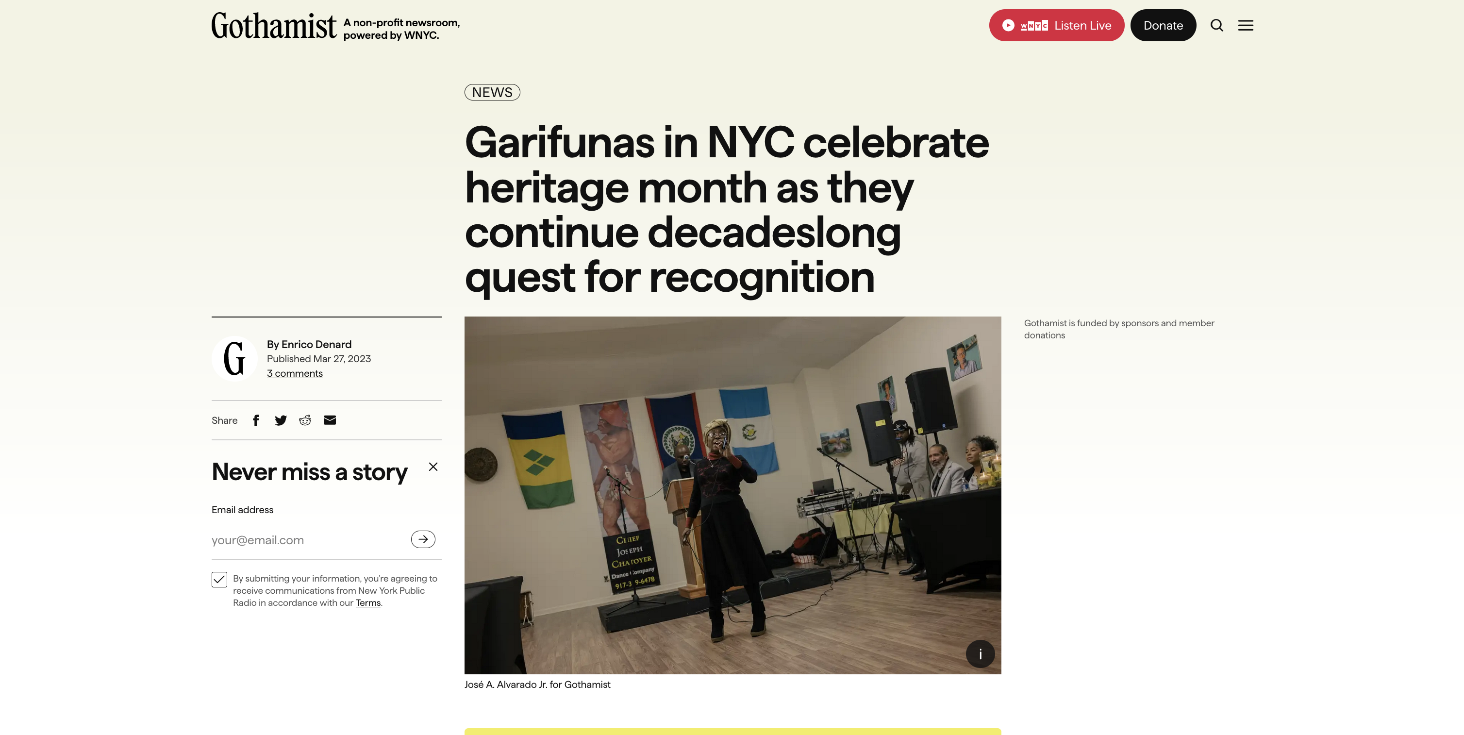 Thumbnail of for Gothamist: Garifunas in NYC celebrate heritage month as they continue decadeslong quest for recognition