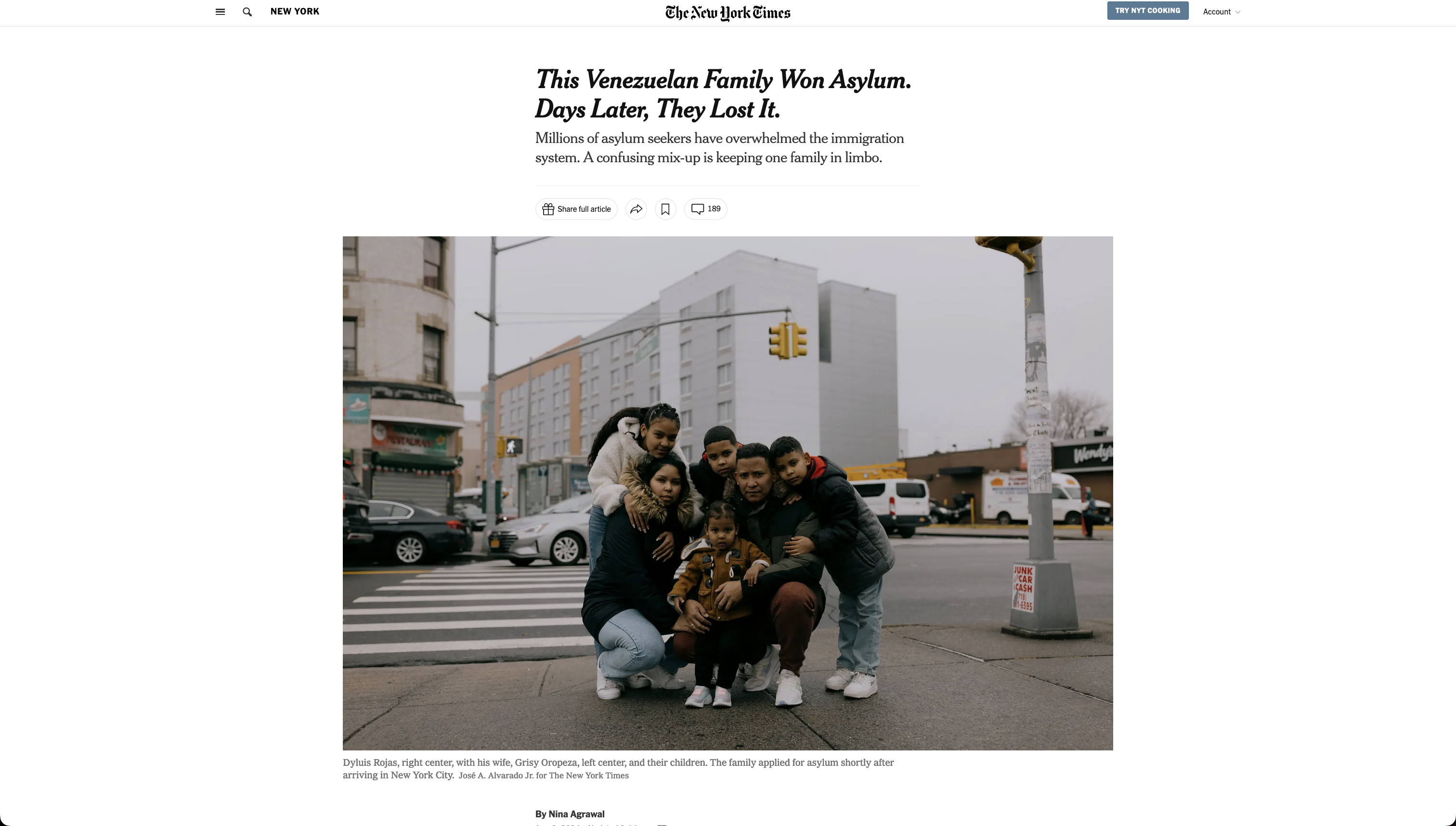 for The New York Times: This Venezuelan Family Won Asylum. Days Later, They Lost It.