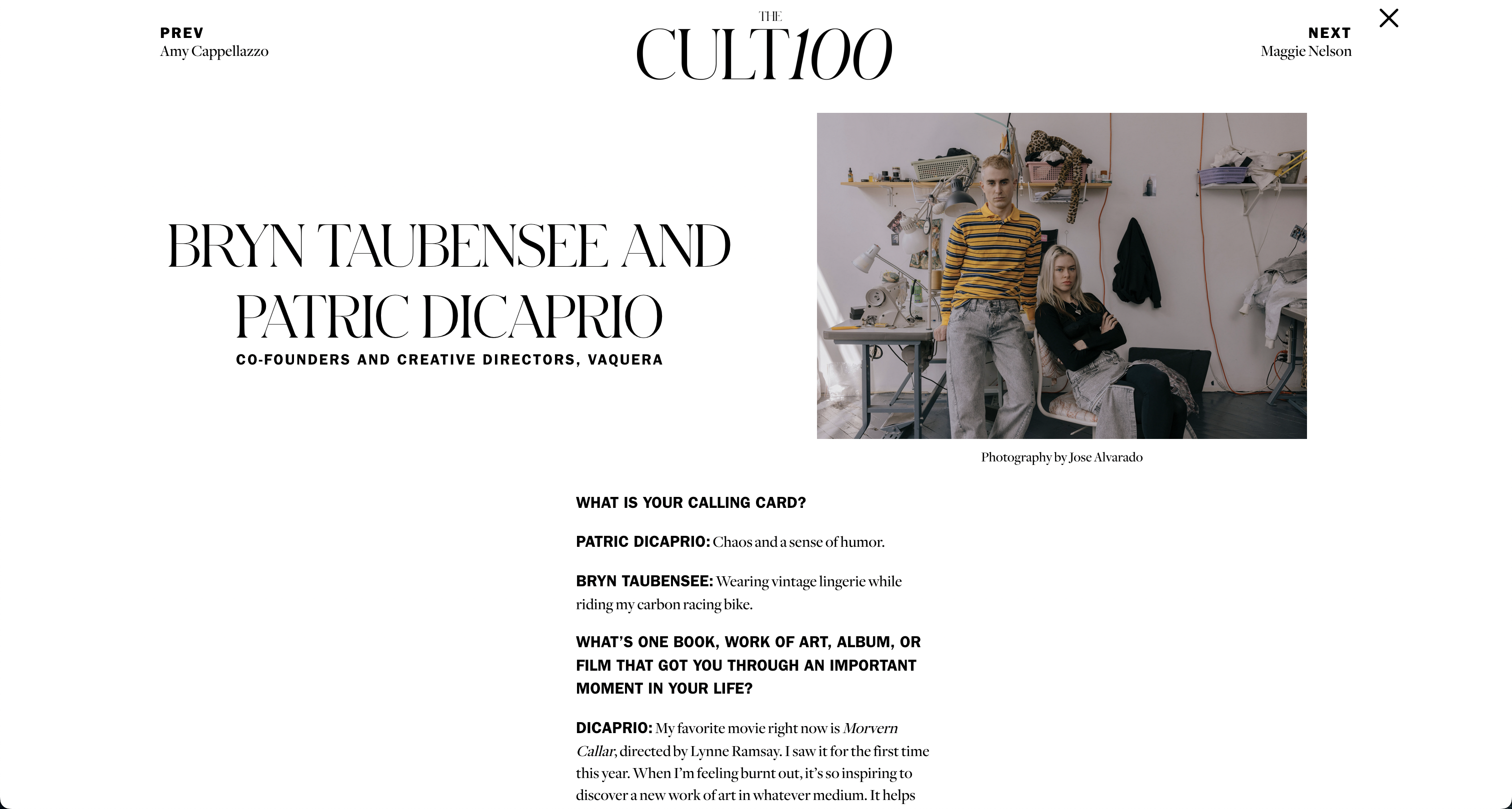 for Cultured Magazine: Cult 100