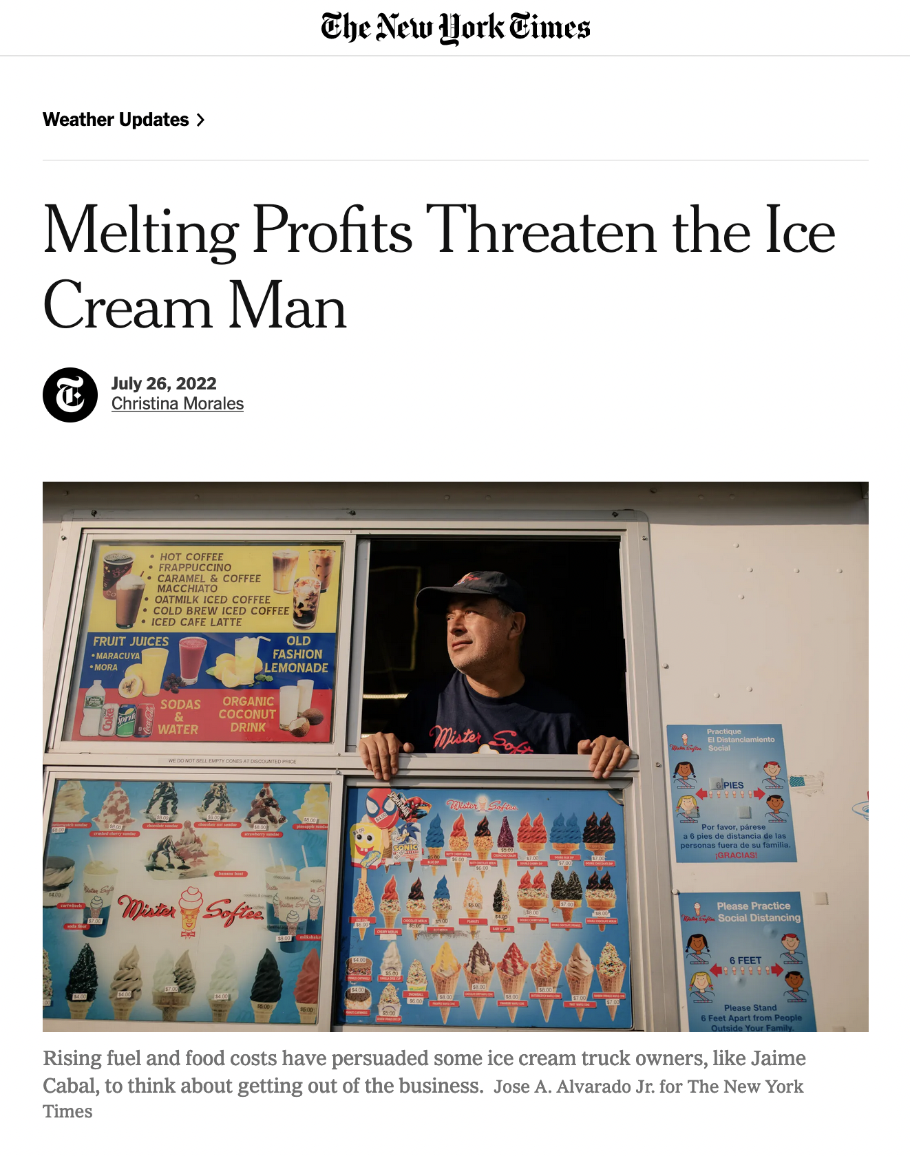 for The New York Times: Melting Profits Threaten the Ice Cream Man