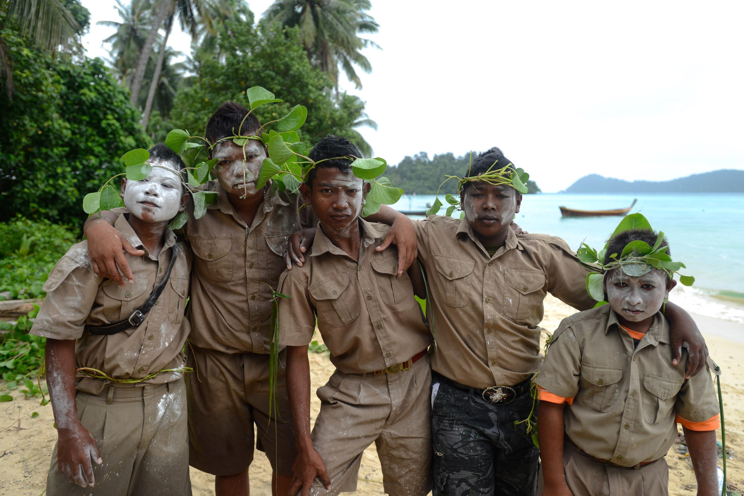 Lipe Island - The young generation adorns themselves with plants on...