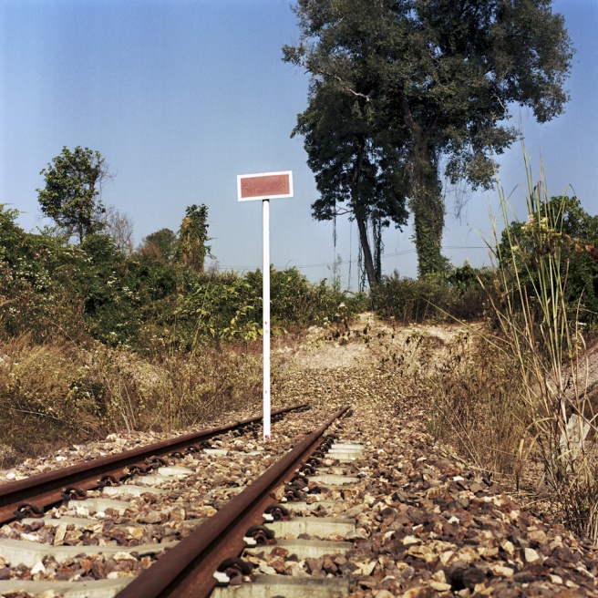 The existing rail track in Laos...nd and ends at the Laos border.