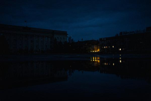 Image from Ukraine Goes Dark - Kherson in the darkness without street lights on December...