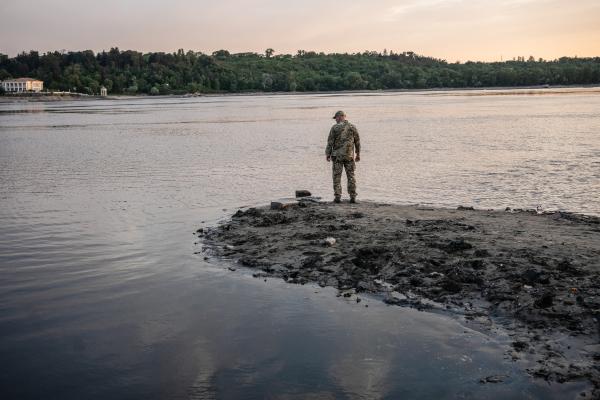 Image from Russian-Ukrainian War - After Russia blew the Kakhovka dam, water lever in Dnipro...