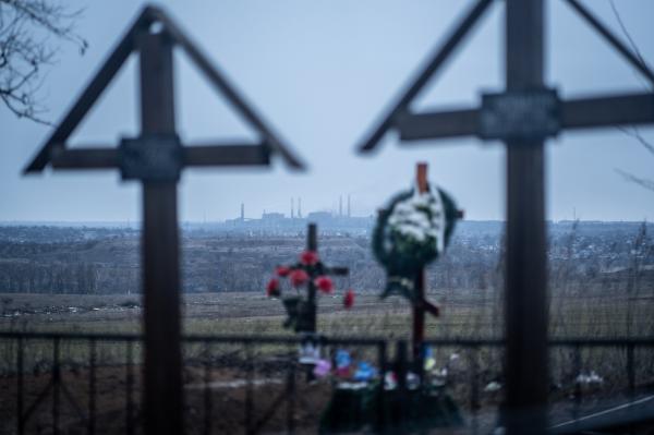 Image from The New Symphony of Donbas - The landscape of the Mariupol city cemetery with the view...