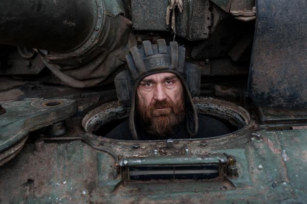 Image from The New Symphony of Donbas - Yury, 41, driver of the  T-64 tank from the 93 Brigade of...