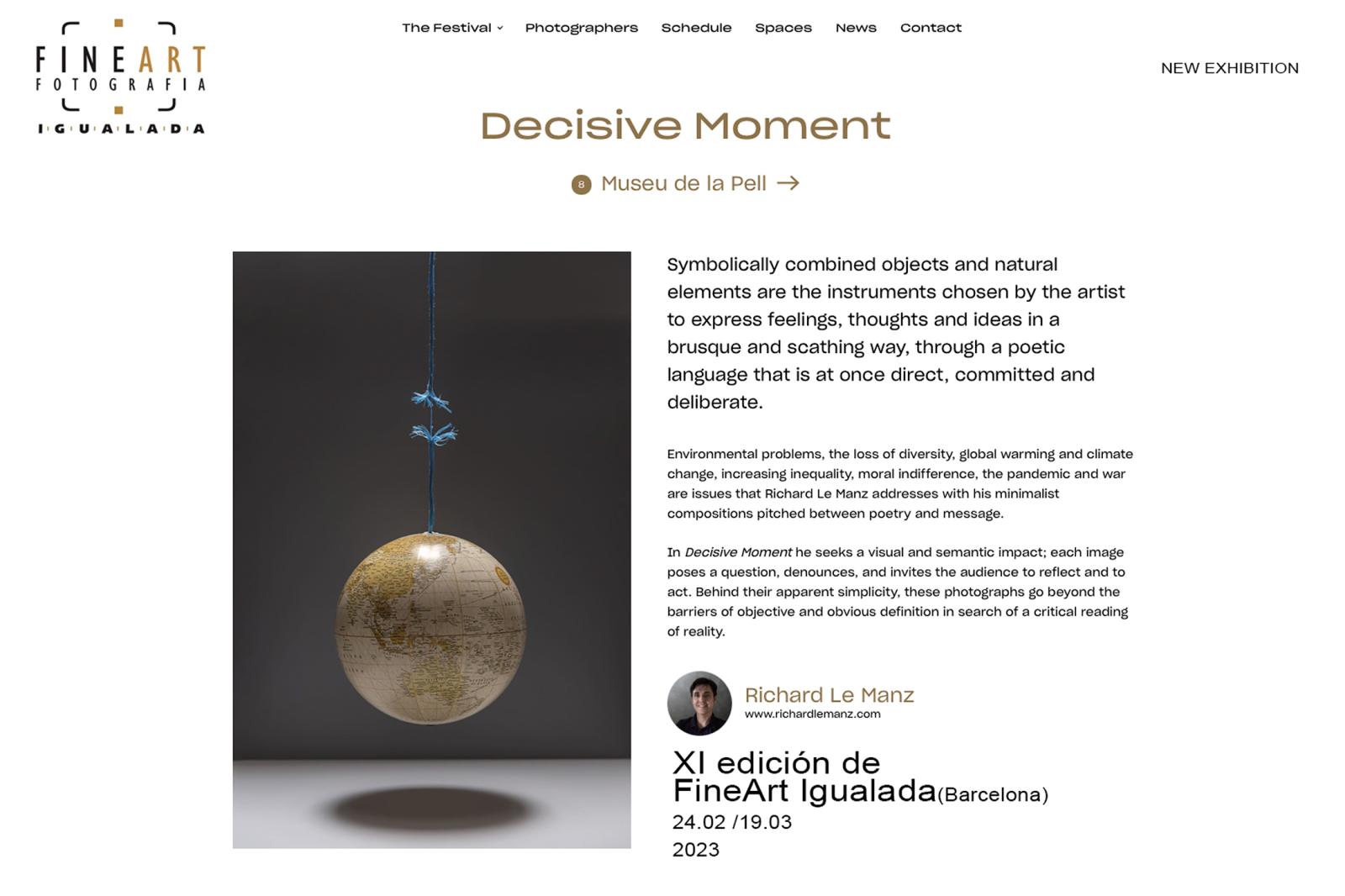 "Decisive Moment" exhibit at Fine Art Igualada (Barcelona)