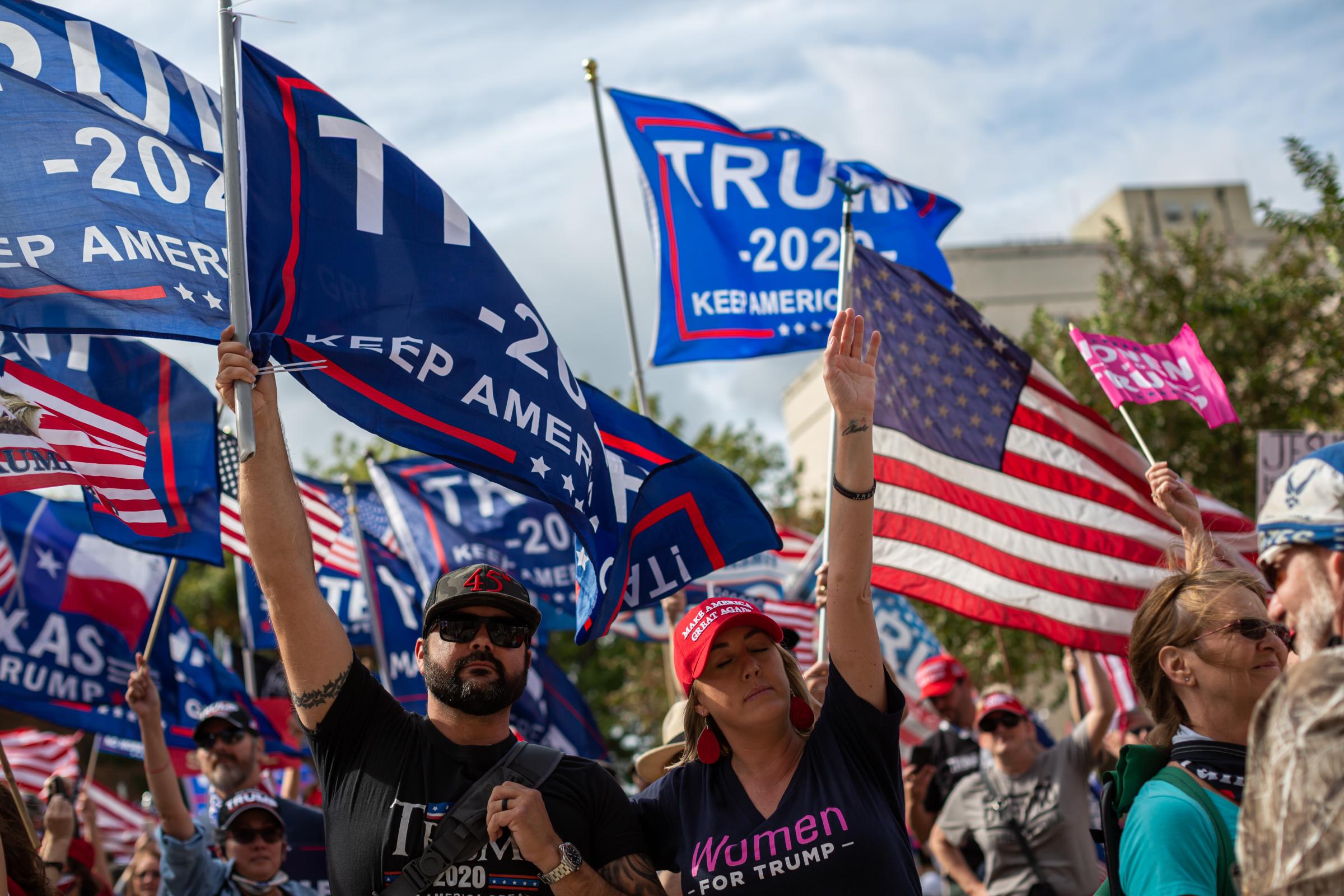 PHOTOGRAPHS - 11/14/20 Fort Worth, Texas - A massive group of Trump...
