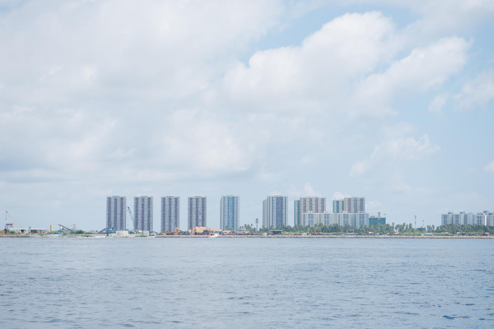 A view of the skyline of Hulhum...Malé region. Hulhumalé Maldives