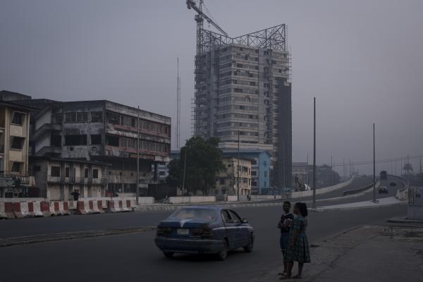 Unusual Niger Delta - Motorists drive through Aba road in in Port Harcourt on...