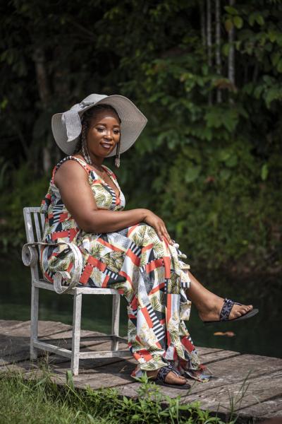 Unusual Niger Delta - A young woman poses for a portrait at a private resort in...