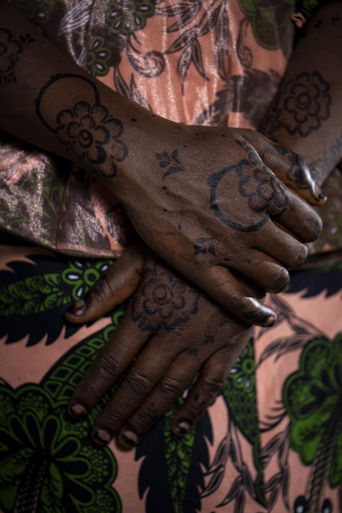 Halima shows off her henna-pain...he 12th of April, 2024. Nigeria