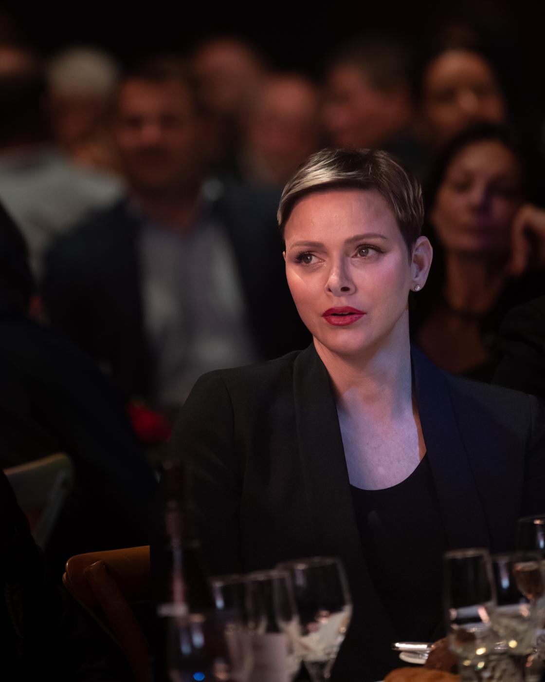 Princess Charlene de Monaco seen during the Rugby Club Toulonnais (RCT) Hall of Fame ceremony in...