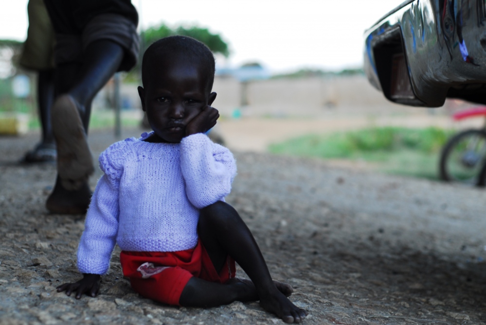  A young girl in visible distress at a local home for street children in Kotido. The home was...